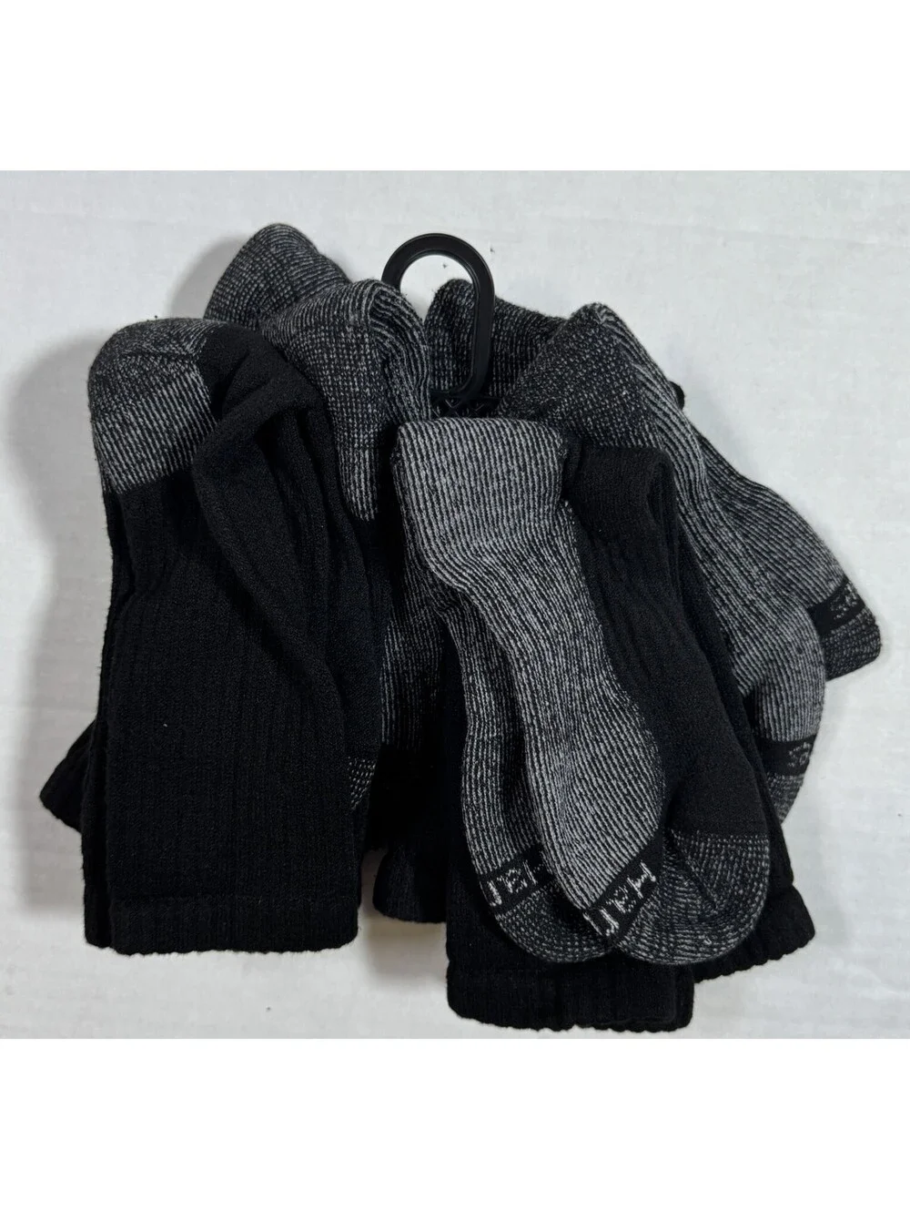 Hanes Crew Socks 6 Pack Men's Size 6-12 Black & Gray